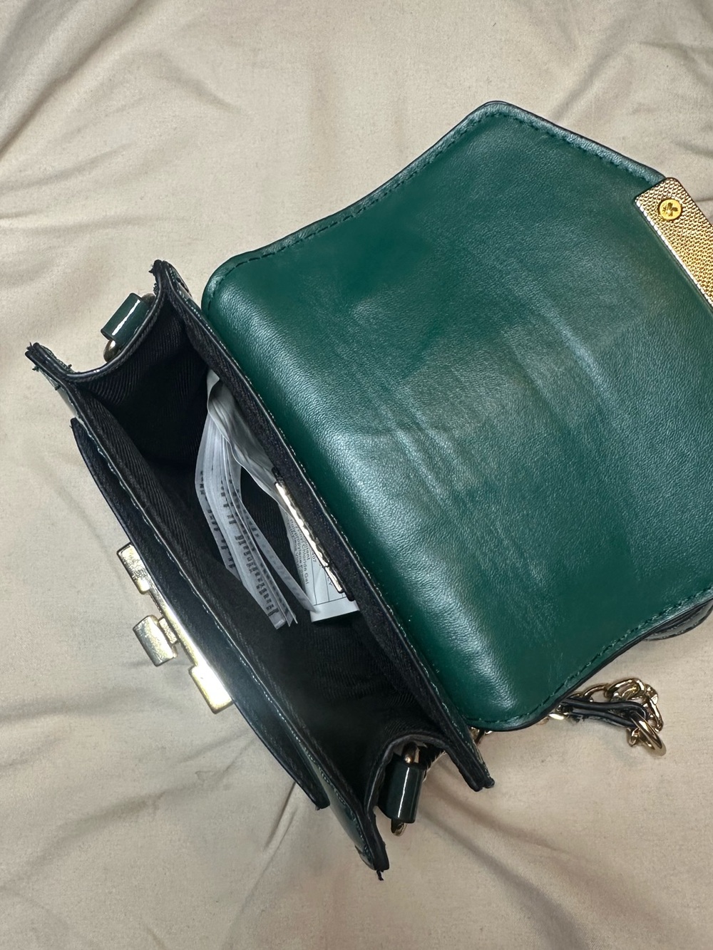 Aldo Emerald Patent Mini Top-Handle Bag with Gold Hardware - Picture 4 of 4
